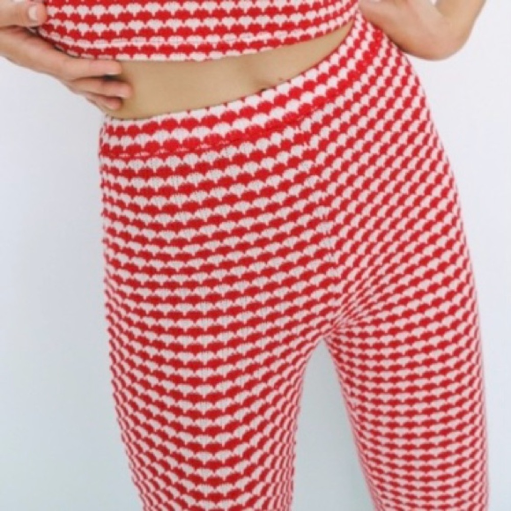 Zara Patterned Knit Flare Pants (sm)
